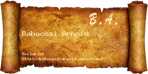 Babocsai Arnold névjegykártya